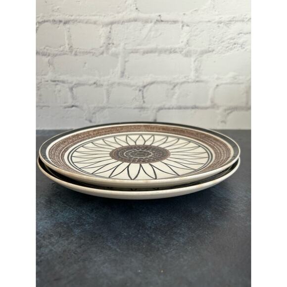 Cavalier Ironstone Boho Brown Floral Dinner Plates, Set of 2 - Picture 2 of 7